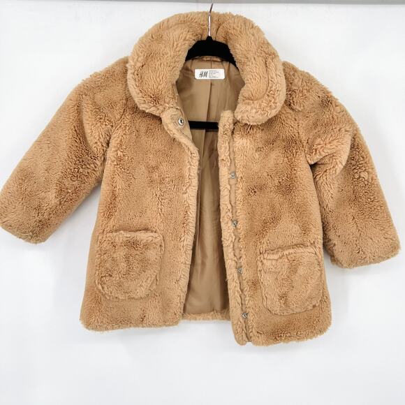 Zara Other - Zara Brown Faux Fur Button Jacket Girls Size 4T